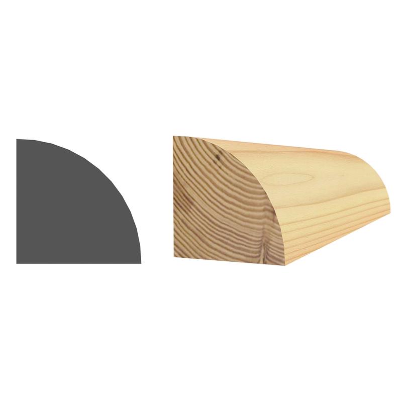 Quart-de-rond en pin joint 15/16'' x 15/16'' x 8'