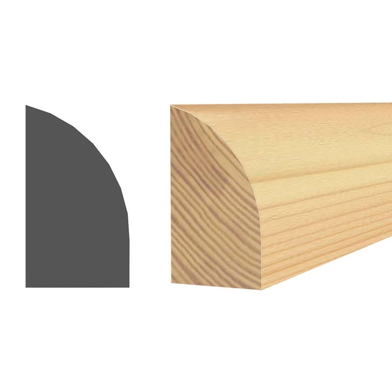 Quart-de-rond en pin joint 7/16'' x 11/16'' x 8'