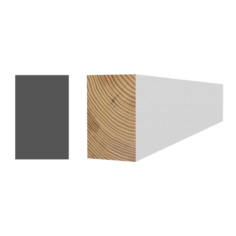 Rectangle en pin joint avec apprt blanc 1/2'' x 3/4'' x 8'