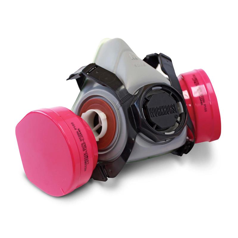 Respirateur  demi masque WORKHORSE  doubles cartouches pour l'amiante et le plomb (P100)