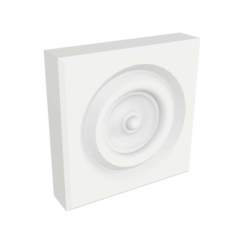Rosette en MDF avec apprt blanc 3-3/4'' x 3-3/4"
