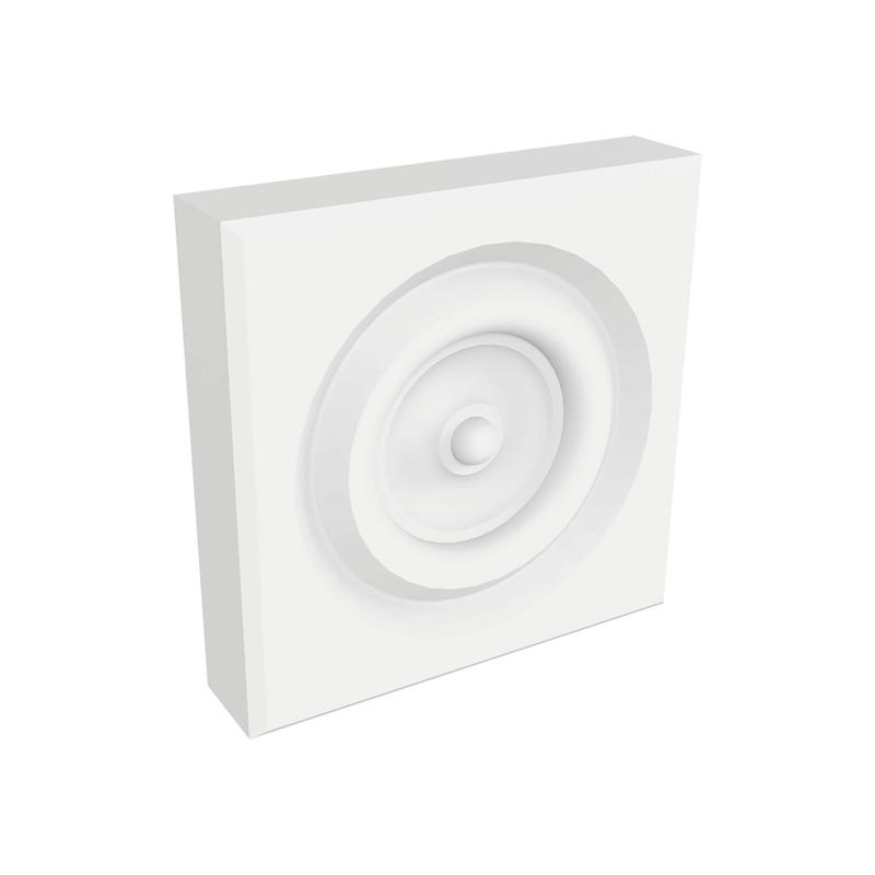 Rosette en MDF avec apprt blanc 3'' x 3''