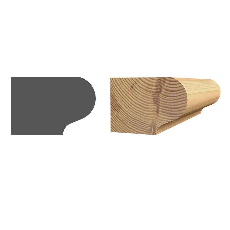 Tablier en pin joint 1-1/8'' x 1-11/16'' x 8'