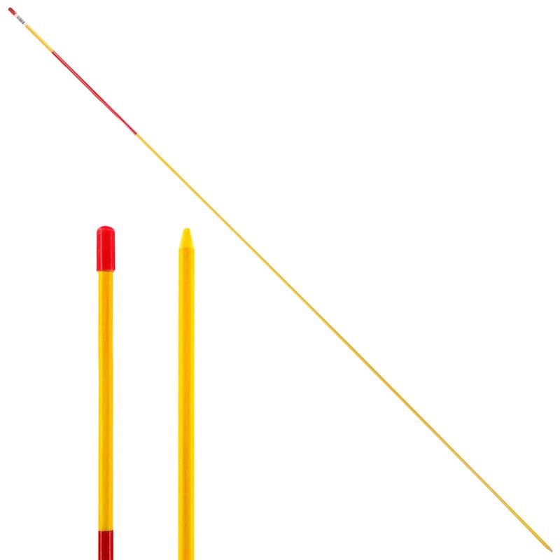 Balise d'entre flexible jaune avec ruban rouge, 1/4" x 60"