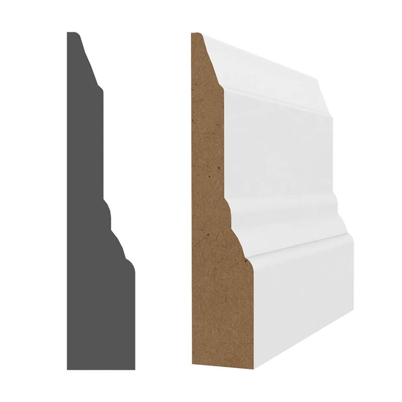 Cadrage MDF avec apprt blanc 3/4''x 3-1/2''x 8'