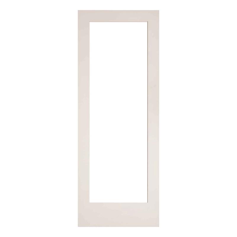 Porte Franaise de style Shaker  1 verre clair avec apprt blanc, 30'' x 80''