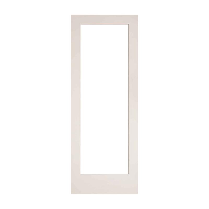 Porte Franaise de style Shaker  1 verre clair avec apprt blanc, 32'' x 80''