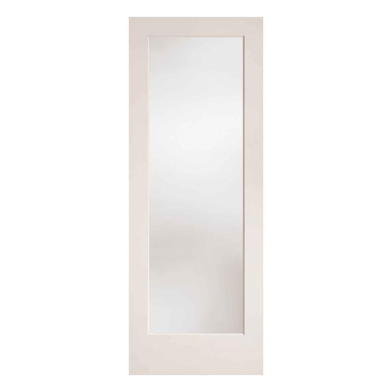 Porte Franaise de style Shaker  1 verre lamin avec apprt blanc, 24'' x 80''
