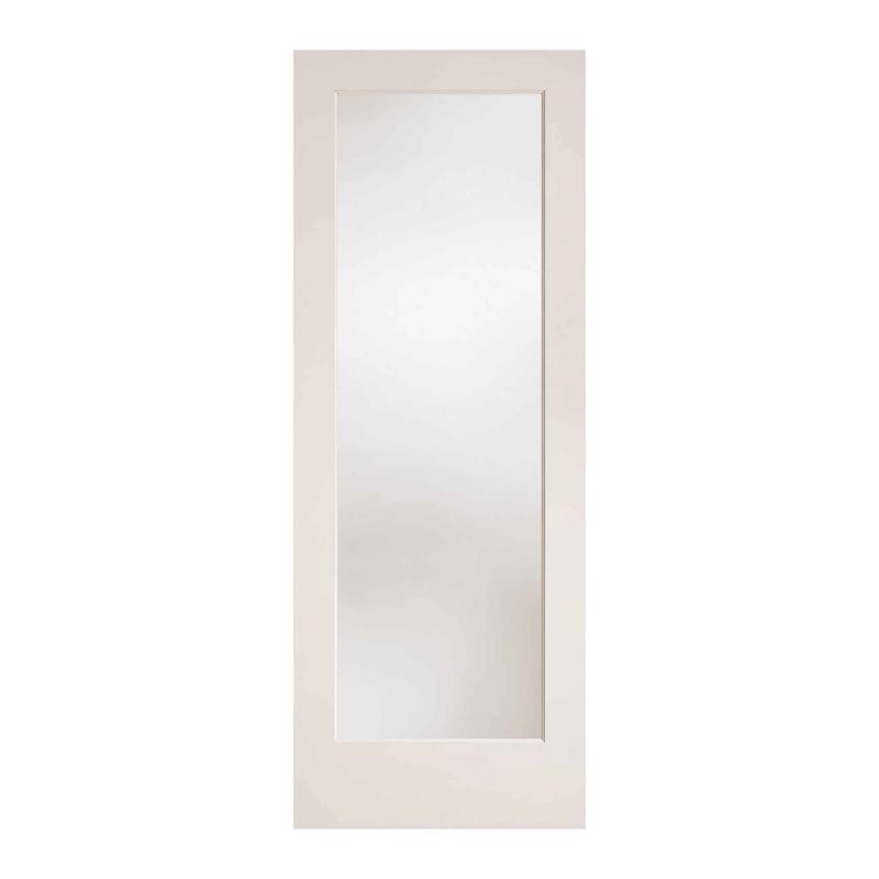 Porte Franaise de style Shaker  1 verre lamin avec apprt blanc, 30'' x 80''