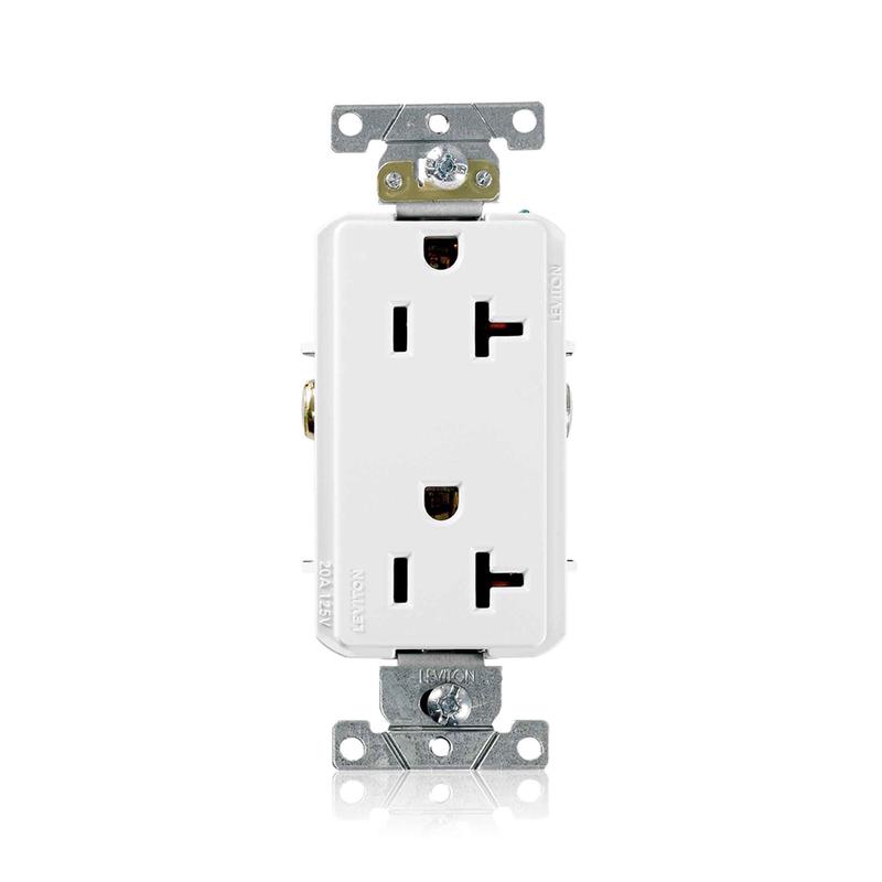 Prise double Decora Plus de 20 A / 125 V  usage robuste, blanc