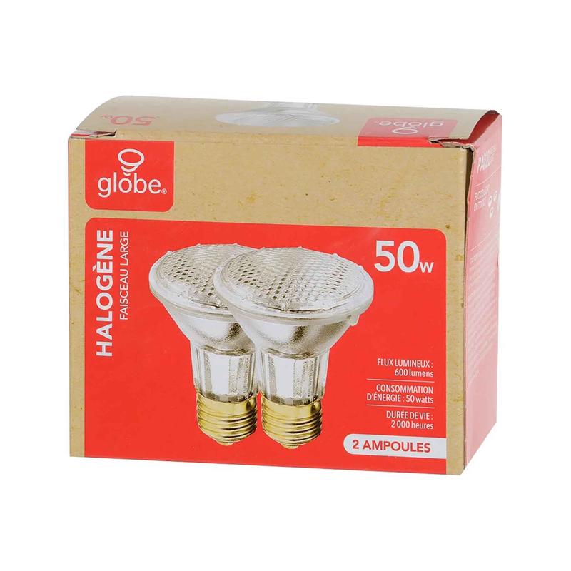 Ampoule halogne PAR20 / 50 W / E26, 2 units