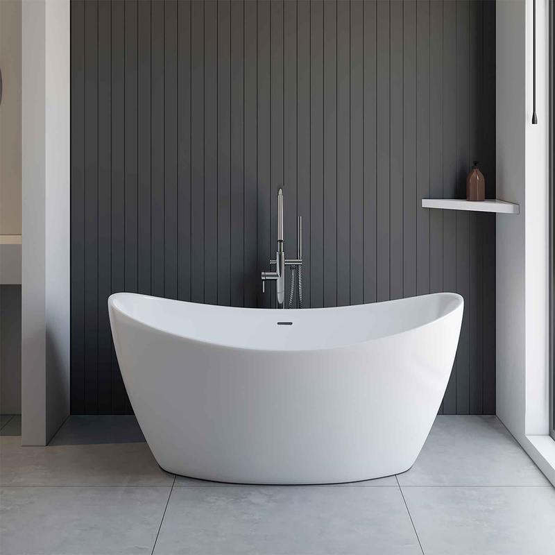 Baignoire Corbin autoportante en acrylique, 59" x 29,5" x 25,25"