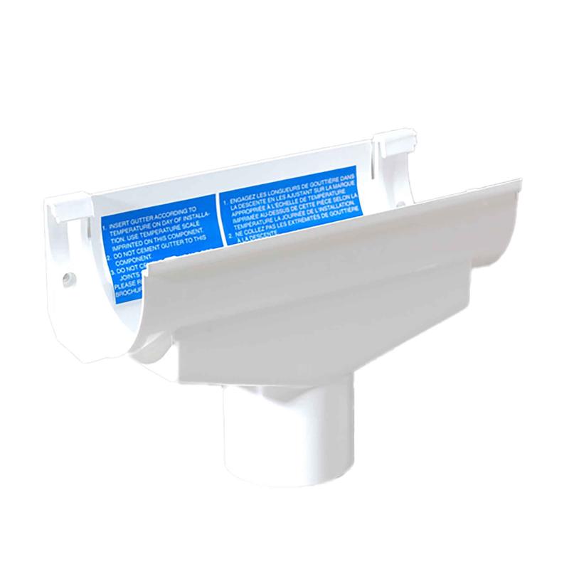 Raccord de descente rond pour gouttire K-Snap, blanc