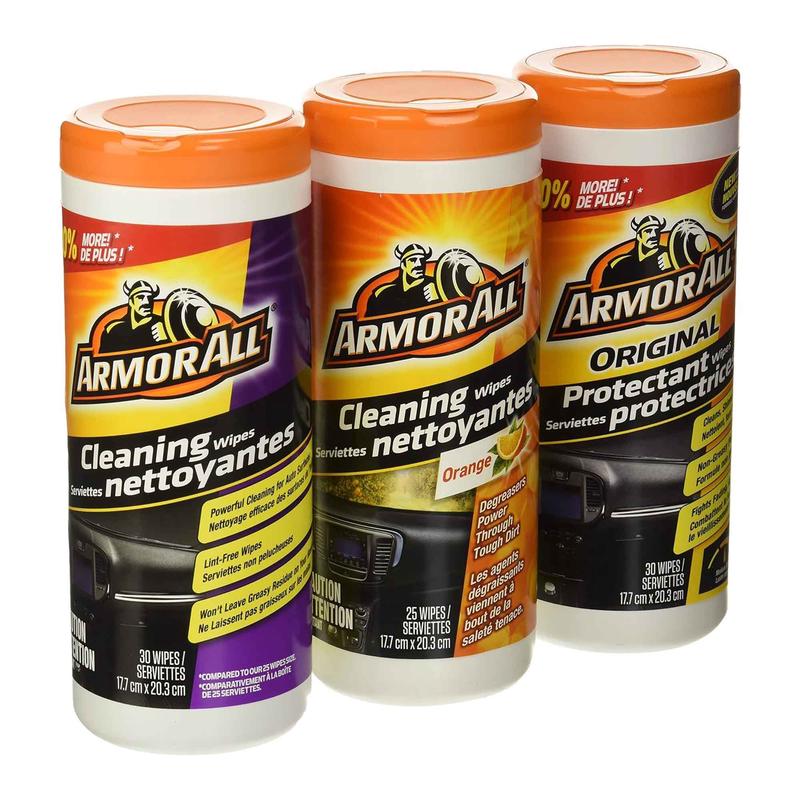 Serviettes nettoyantes pour l'intrieur de la voiture, 3 boites