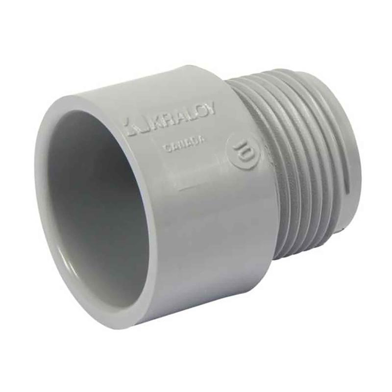 Adaptateur mle pour conduit en PVC gris, 1"