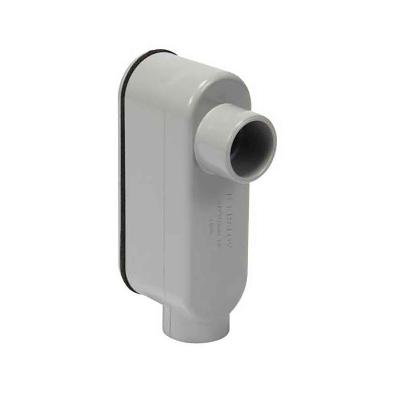 Raccord de dviation de type LB en PVC gris, 1/2"