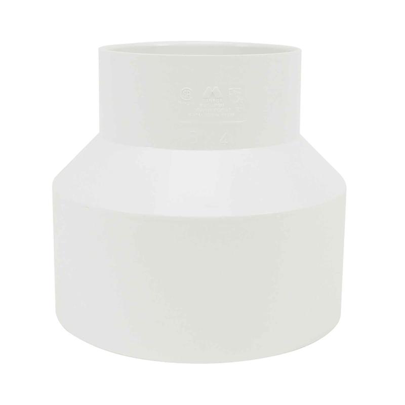 Rduction avec butoir en PVC-BDS femelle, 4" x 3"