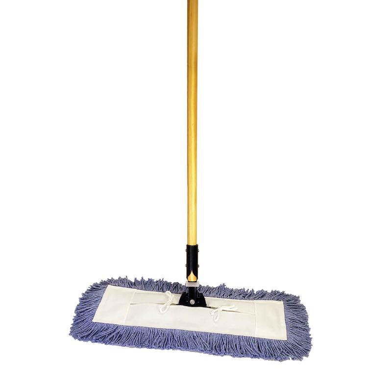 Vadrouille sche synthtique avec manche en bois, 24"