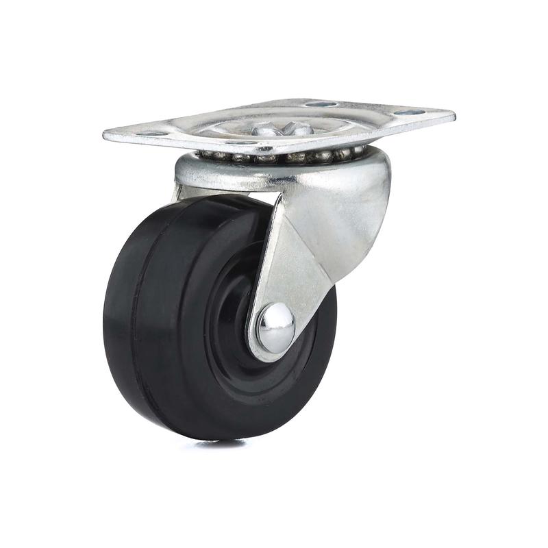 Roulette industrielle pivotante en caoutchouc  usage gnral, 2'', noir