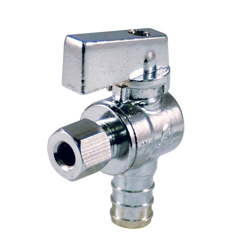 Valve d'arrive d'eau d'querre quart de tour, 1/2" x 1/4"