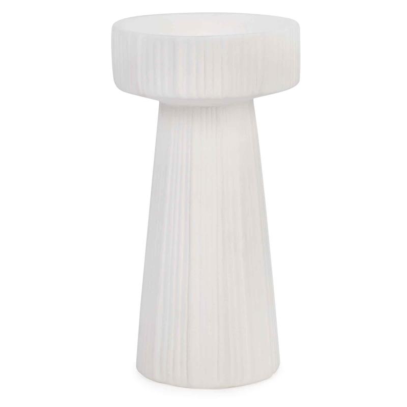 Porte-chandelle en cramique strie, 7"