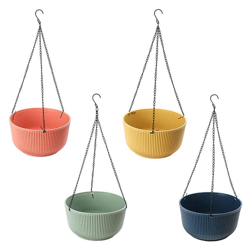 Pot rond fini mat avec chane pour suspendre, 9,9'' x 5,2'' (choix entre 4 couleurs)