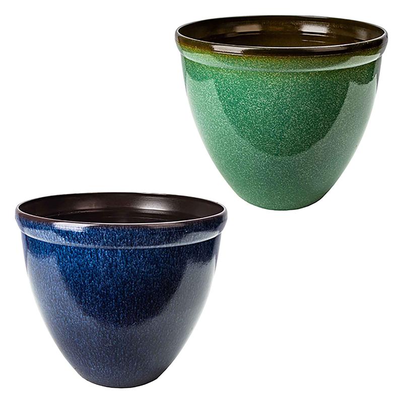 Pot rond  finition maille, 15,5'' x 13,4'' (choix entre 2 couleurs)