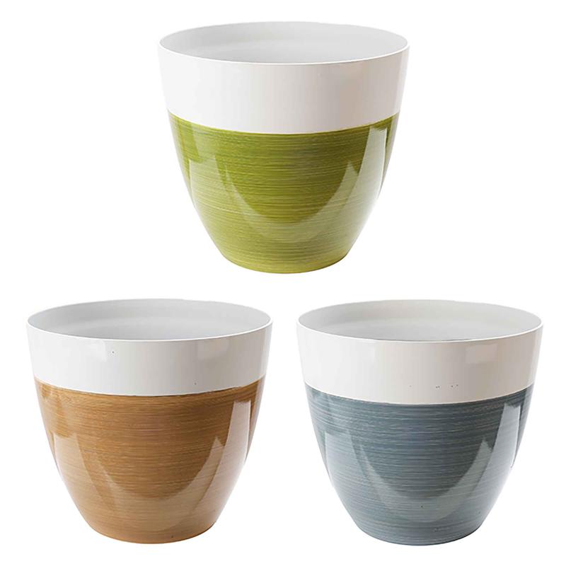 Pot rond  finition maille avec ton naturel, 15'' x  13,4'' (choix entre 3 couleurs)