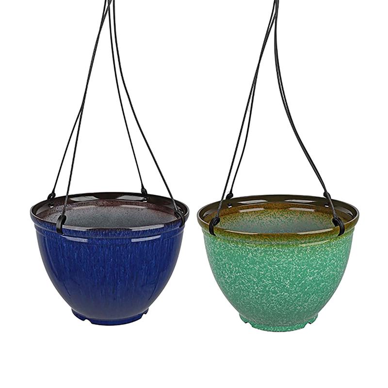 Pot rond  finition maille  suspendre, 11,8'' x 8'' (choix entre 2 couleurs)