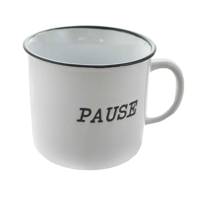 Tasse de cramique avec criture en franais "PAUSE"
