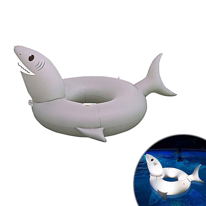 Tube flotteur en forme de requin avec clairage DEL solaire, 39''