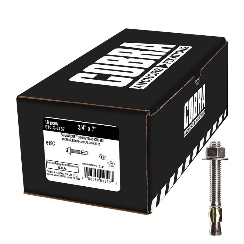 Ancrage  bton plaqu zinc Parawedge, 3/4" x 7" (10 units)