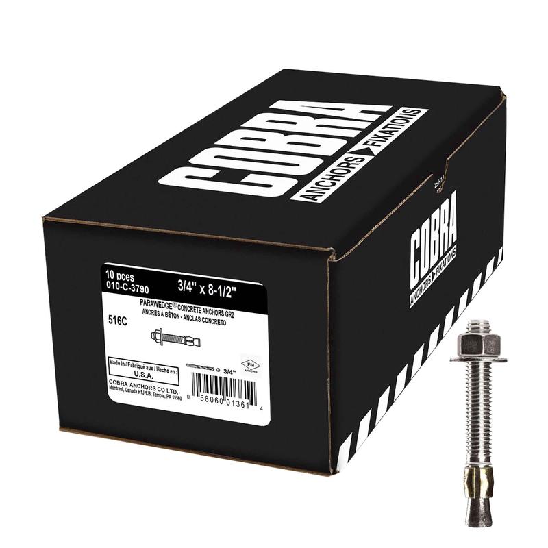 Ancrage  bton plaqu zinc Parawedge, 3/4" x8-1/2" (10 units)