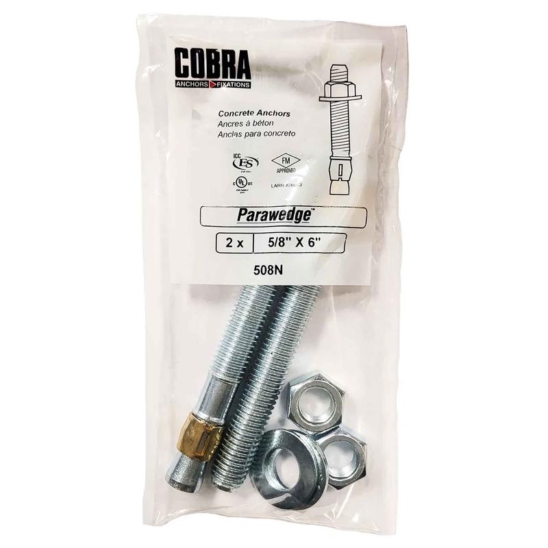 Ancrage  bton plaqu zinc Parawedge, 5/8" x 6" (2 units)