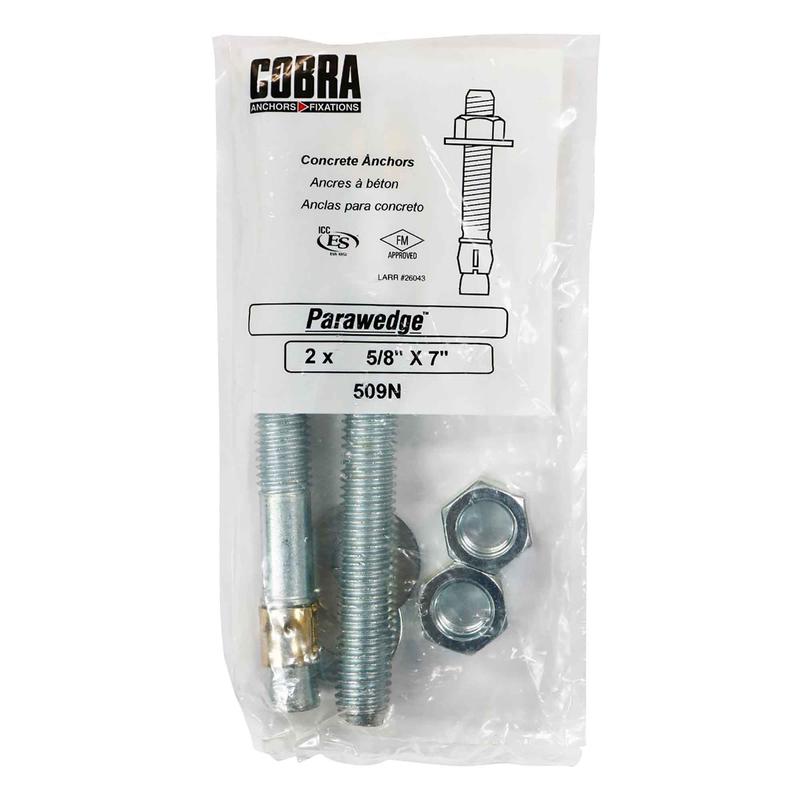 Ancrage  bton plaqu zinc Parawedge, 5/8" x 7" (2 units)