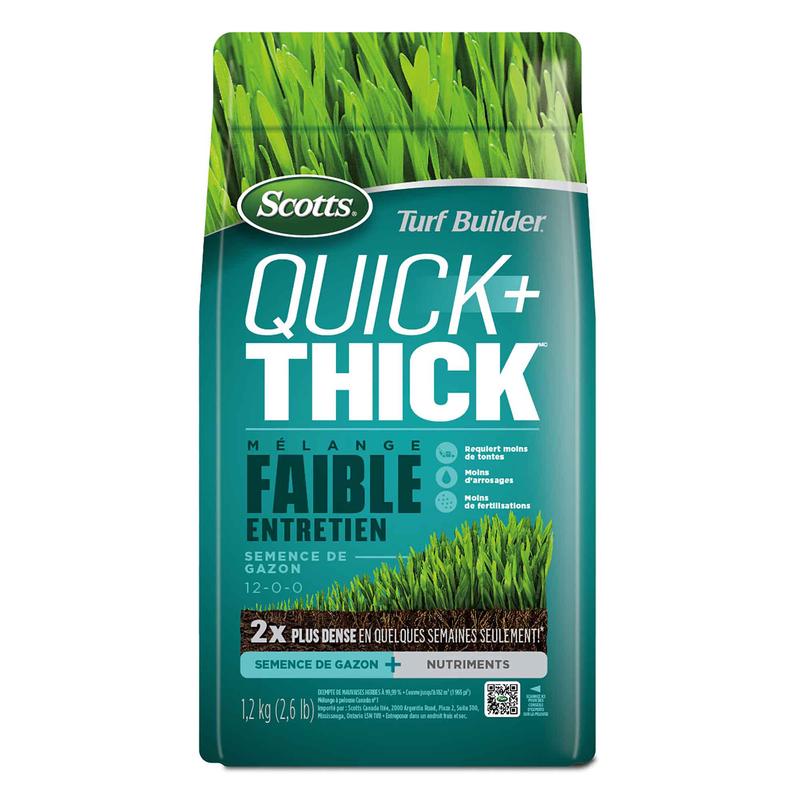 Semence de gazon Quick + Thick Turf Builder mlange  faible entretien, 1,2 kg