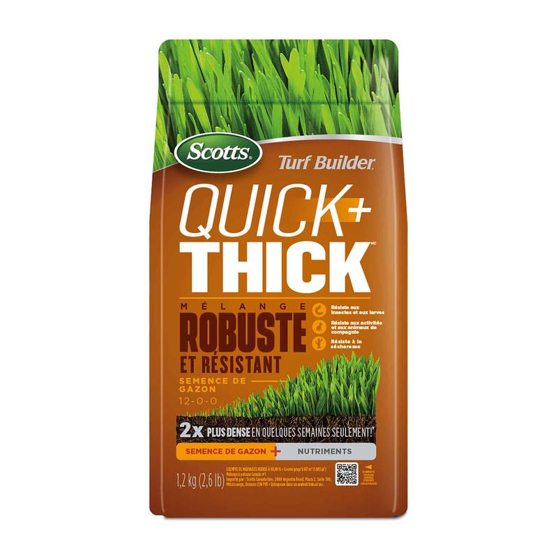Semence de gazon Quick + Thick Turf Builder mlange robuste et rsistant, 1,2 kg