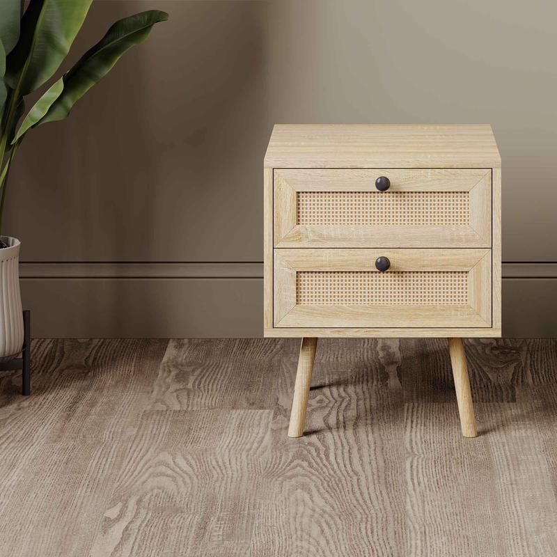 Table d'appoint d'aspect bois naturel, 16'' x 16'' x 19''