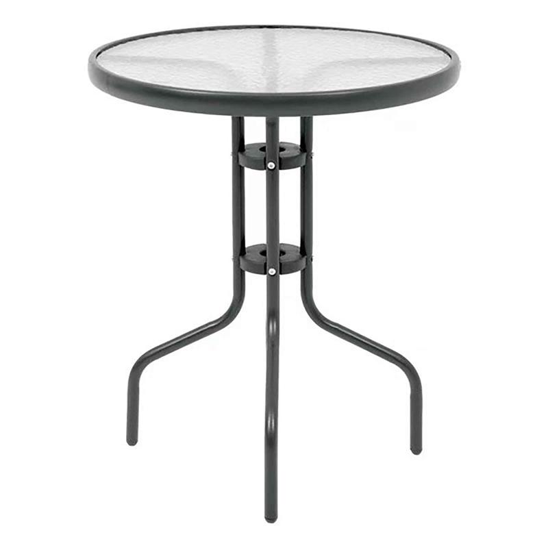 Table d'extrieur ronde en acier, 24'' x 27,5''