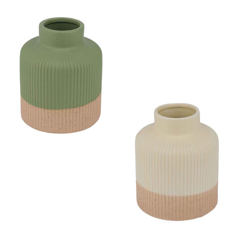 Vase  col en porcelaine strie, 5,1' (choix entre 2 modles)