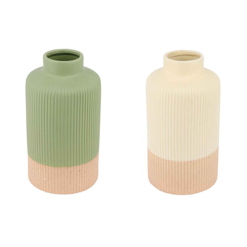 Vase  col en porcelaine strie, 7,9' (choix entre 2 modles)