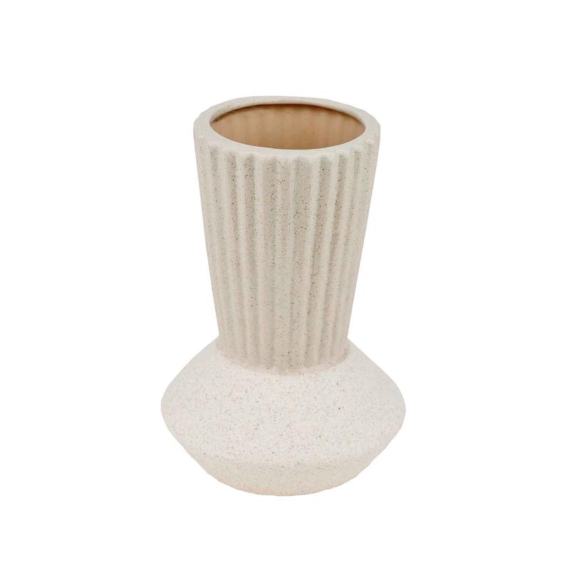 Vase en porcelaine  haut col stri, 6,3'