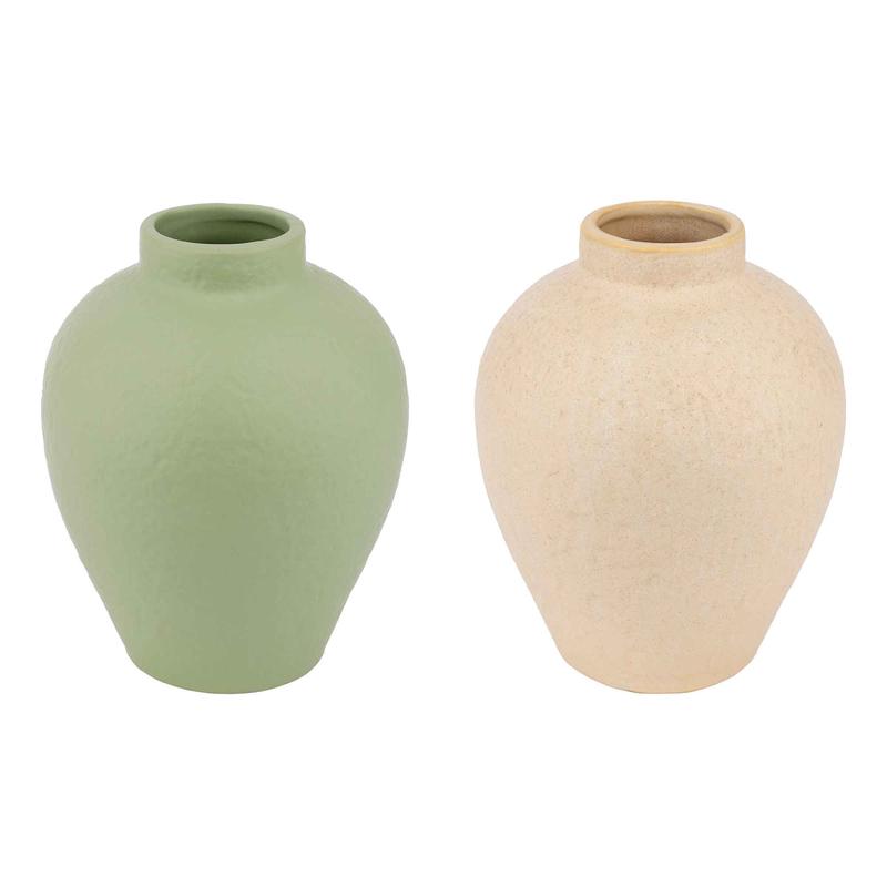 Vase rond en porcelaine   col, 6,9'' (choix entre 2 couleurs)
