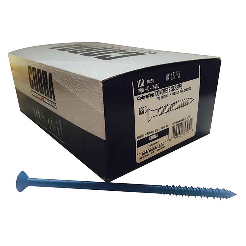 Vis  bton  tte plate CobraTap, 1/4" x 5" (100 units + 1 foret)