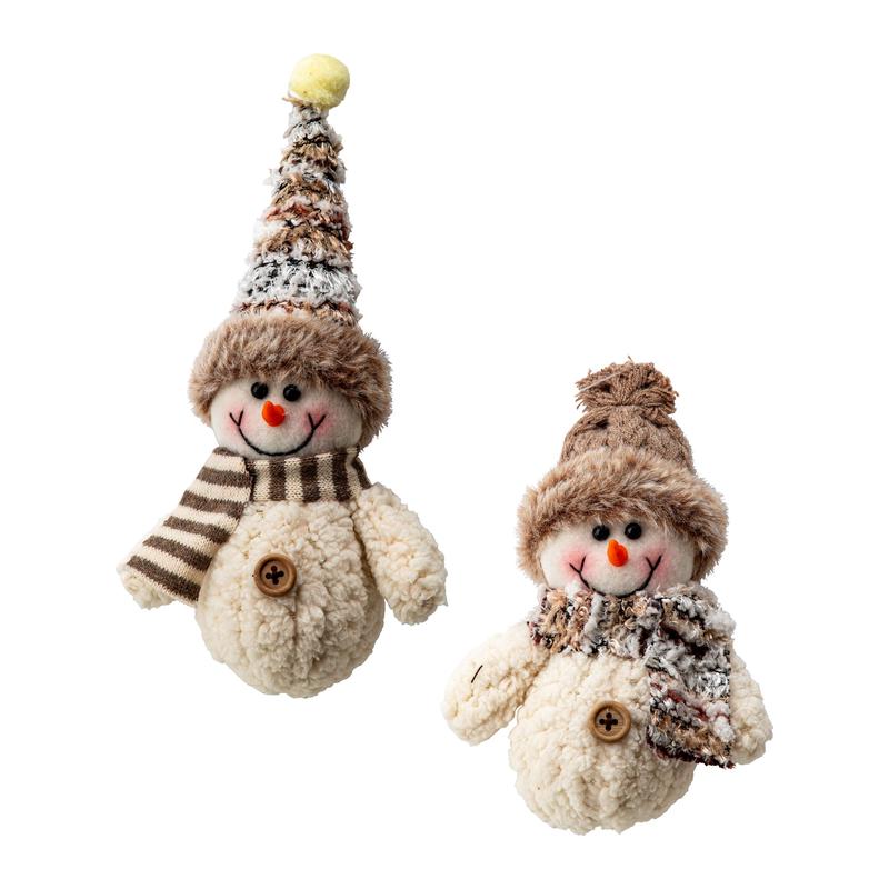 Bonhomme de neige  suspendre avec chapeau et charpe de 7" (18 cm), choix entre 2 modles