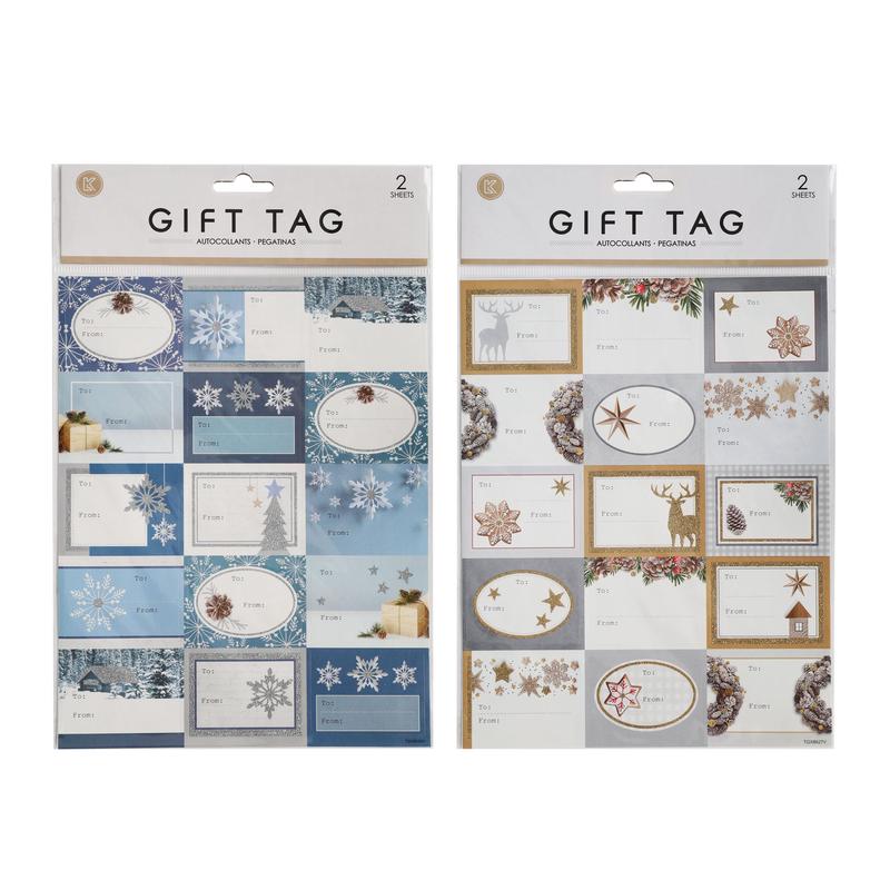 tiquettes autocollantes et pailletes pour cadeaux, 30 pices (assorties)