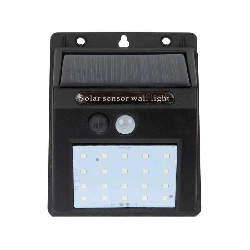 Applique solaire murale avec dtecteur de mouvement, noir