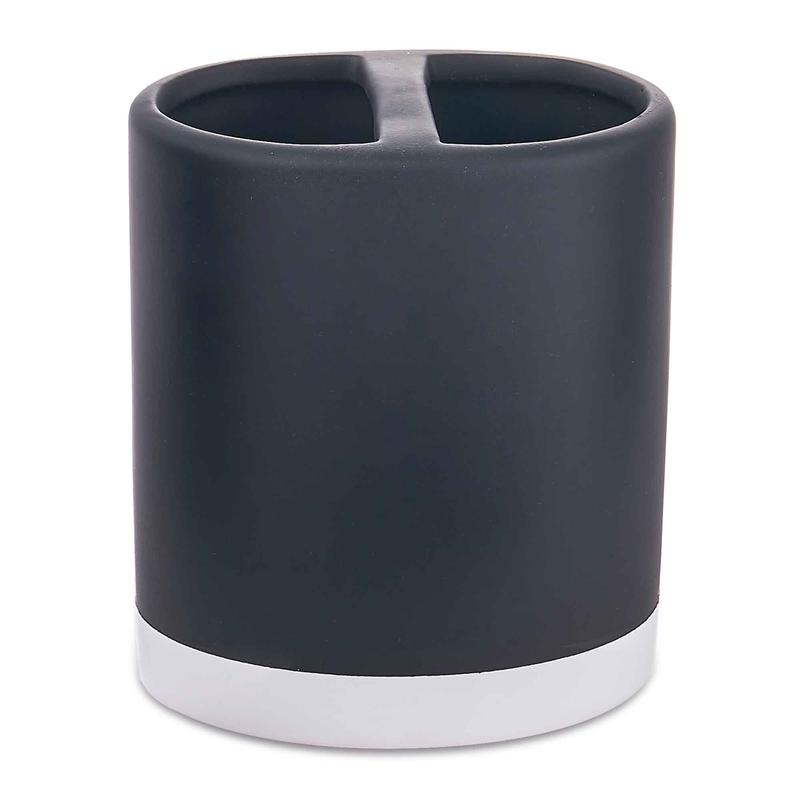 Porte-brosse  dents en cramique, noir et blanc
