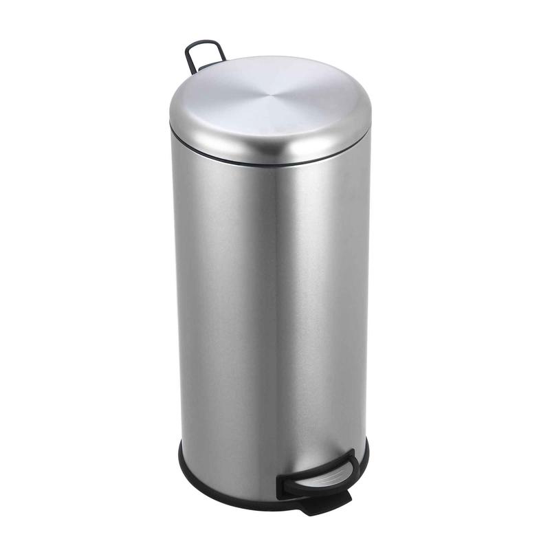 Poubelle ronde  pdale en acier inoxydable, 30 L