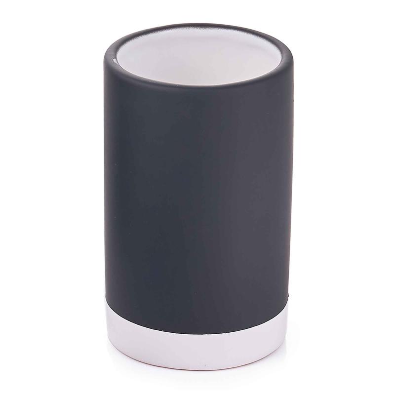 Verre en cramique, noir et blanc